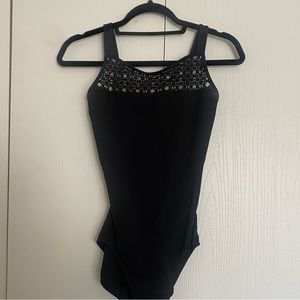 Capezio High Neck Leotard Mesh Panel